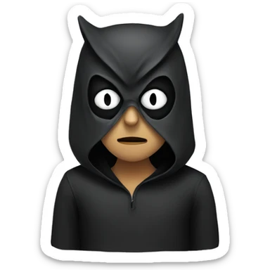 a dark figure in an owl mask sticker