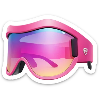 sporty pink shield visor sunglasses with thick ergonomic frame, chunky padded design, massive build, one-piece gradient lens sticker