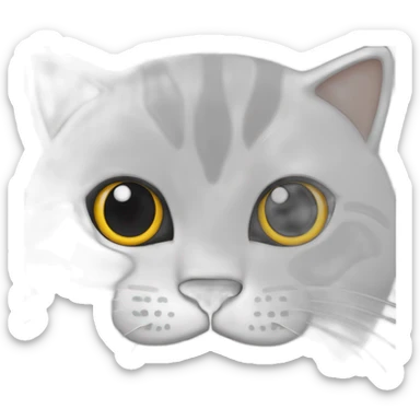Gata blanco con gris enojada sticker