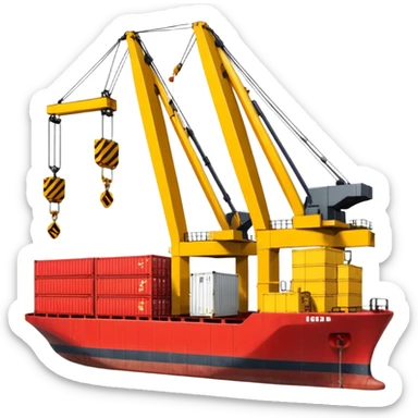 Cranes at the dock, import sticker