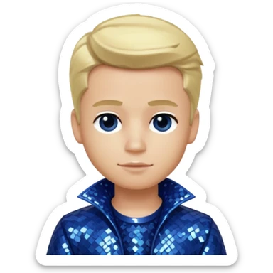 Cameron from Bratz Boyz with blonde hair and dark blue sequin outfit sticker