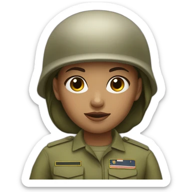 A girl in the army white skin sticker