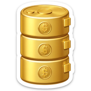 a battery emoij, containing vertically stacked coins sticker