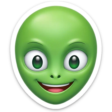 An alien emoji with a green-colored head sticker