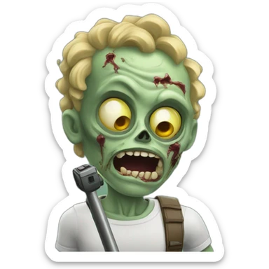 Superzombie with selfie stick  sticker