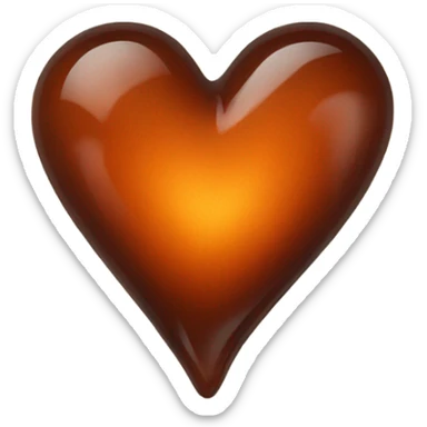 Burnt sienna glass heart sticker