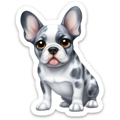 French bulldog blue merle with one brown and one blue eye sticker