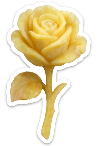 yellow Opal crystal rose flower, remove background sticker