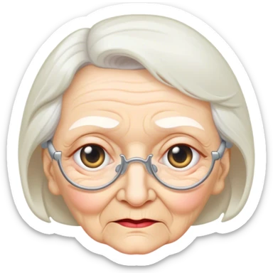 A grandma with 1 eye sticker