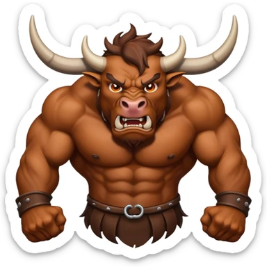A mad bull sticker