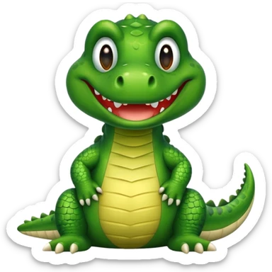 cute crocodile, sitting sticker