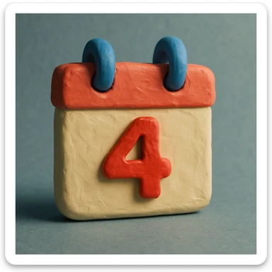 calendar icon claymation style sticker