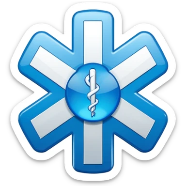 blue medical star of life symbol sticker