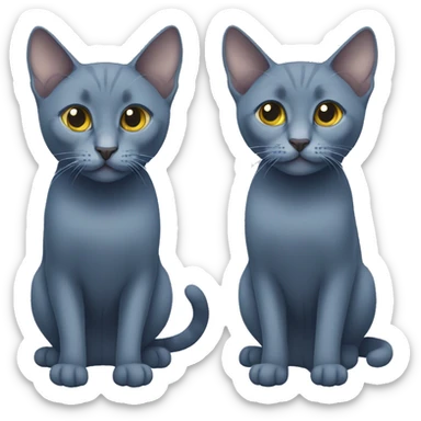 Two Russian blue cats sticker