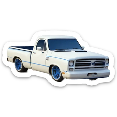 Dodge ram doolie white truck faded to blue  sticker