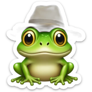 Grenouille avec un chapeau champignon sur la tête sticker