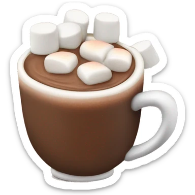 Cozy cup of hot chocolate with mini marshmallows on top sticker