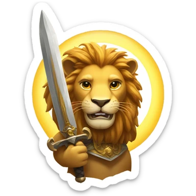 lion with sword and sun sticker
