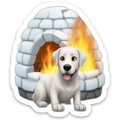 igloo this is fine dog fire burning sticker
