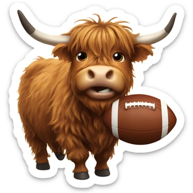 Highland cow playing American football  sticker