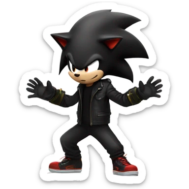 Shadow the hedgehog holding hands with Keanu reeves  sticker