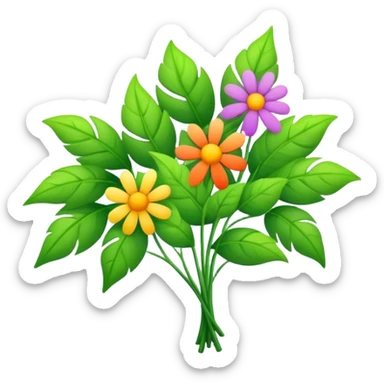 gentle wind blowing through leaves and flowers on a sunny day sticker