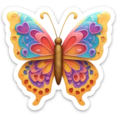 Butterfly with love hearts sticker