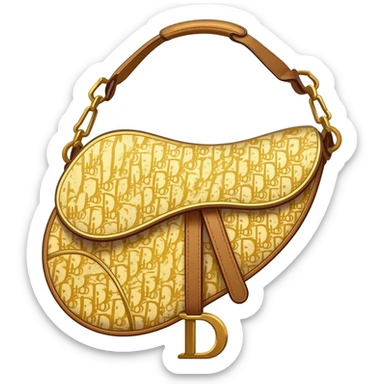 yellow dior print saddle bag sticker
