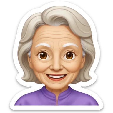 old lady  with beauty mask  sticker