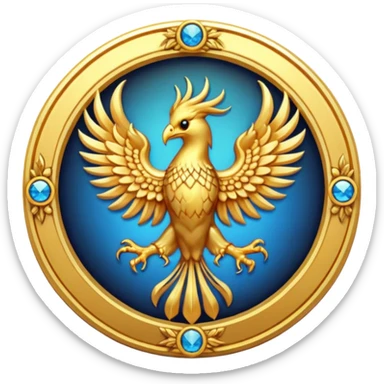 phoenix crest/brosch in a circle sticker