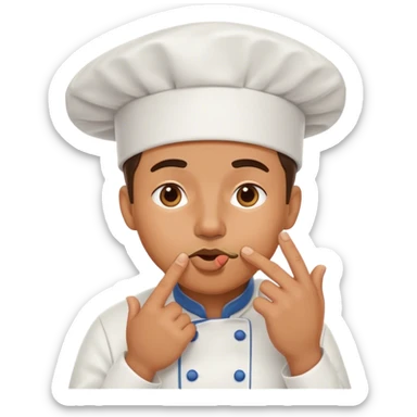 Chef holding fingertips together kissing his mouth sticker