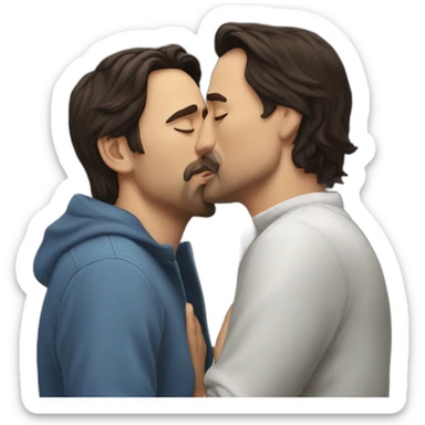 pablo iglesias and pedro sanchez kissing sticker
