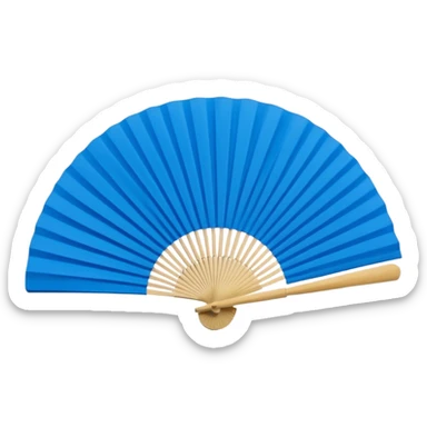 blue paper hand fan sticker