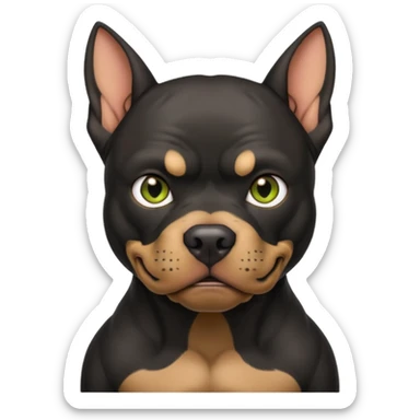 black pitbull with FLOPPY goblin ears sticker