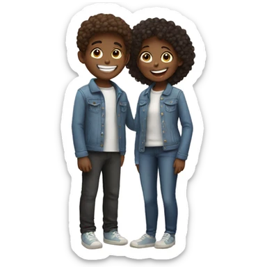 happy moment with friends boy and girl sticker