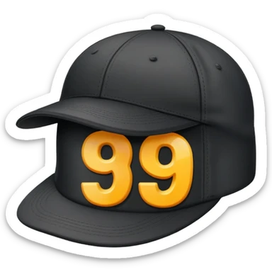 black cap with number “9” on it sticker