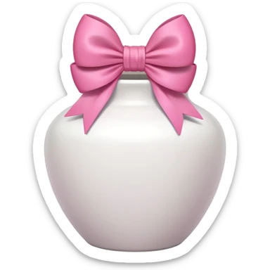 vaso branco com laço rosa sem flores sticker