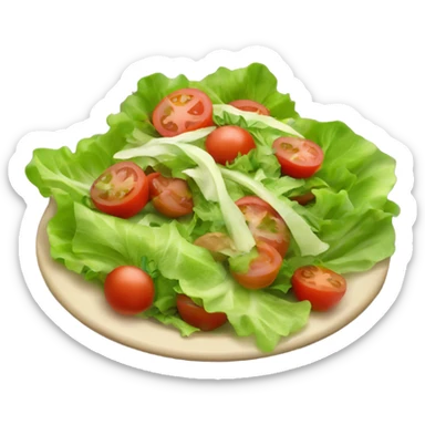 a salad with lettuce and tomato sticker