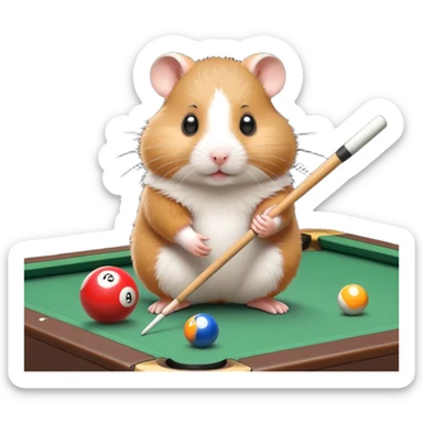 hamster playing billiards sticker