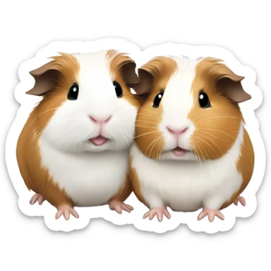 Two guinea pigs hugging eachother sticker