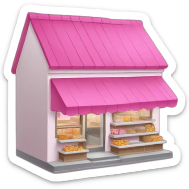 Grandma's store building with pink color elements sticker