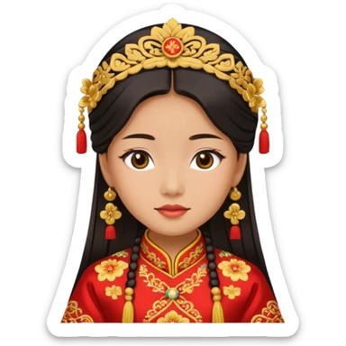 chinese girl in traditional costume sticker