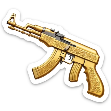 AK47 made of gold sticker