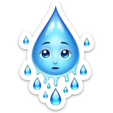 A glowing soul essence with teardrops flowing down, emotional spiritual energy sticker