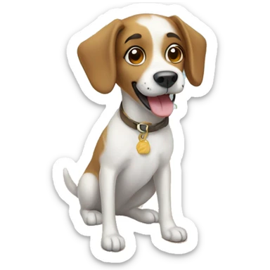 Dog at beach sticker