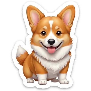 happy corgi dog with short legs sticker