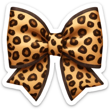leopard print bow sticker