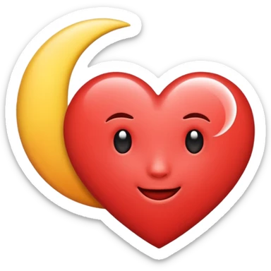 Heart and moon emoji sticker