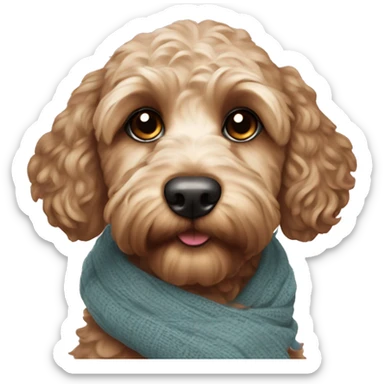 Cockapoo with a scarf sticker