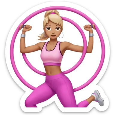 infinity hoop workout pink sticker